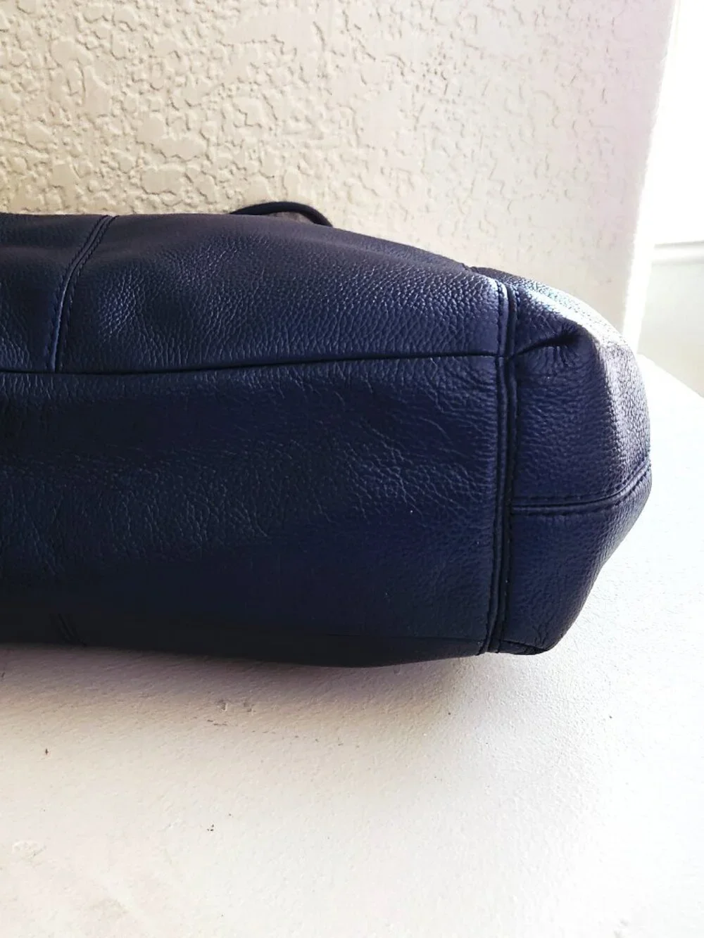 Like New Coach Lexy Midnight Metallic Blue Shoulder Bag Purse